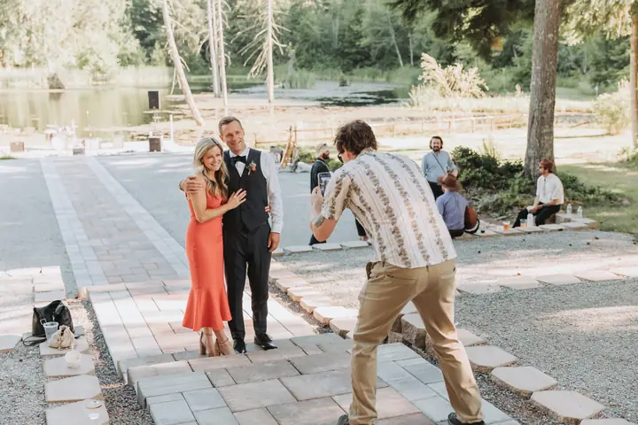 Portraits on the paver path by the lake